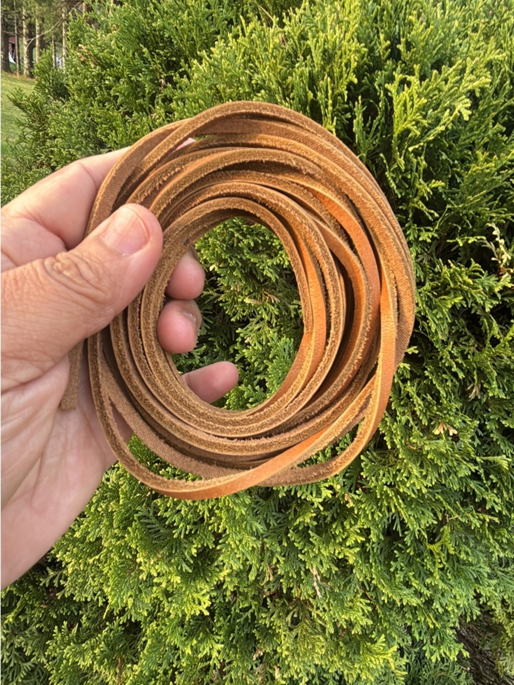 4-One Yard of Genuine Tan Suede/Leather Lacing Cord For Craft and Jewelry Making